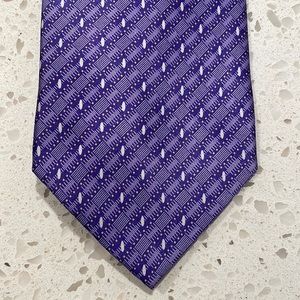 Silk purple and white tie